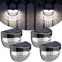 Încărcați imaginea în vizualizatorul Galeriei, Set 4 x Lampa solara exterior, 6 LED, senzor, lumina rece, Negru
