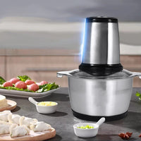 Încărcați imaginea în vizualizatorul Galeriei, Tocator electric, vas din inox , capacitate 2 litri + Rasnita electrica pentru cafea si alte alimente
