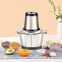 Încărcați imaginea în vizualizatorul Galeriei, Tocator electric cu 4 cutite, vas din inox , capacitate 2 litri, 250W
