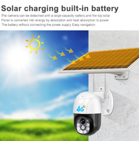 Încărcați imaginea în vizualizatorul Galeriei, Camera Supraveghere solara cu SIM, conexiune 4G, 4MP 2048 x 1536 cu panou solar

