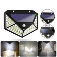 Încărcați imaginea în vizualizatorul Galeriei, Set 3 x Lampa 100 LED cu panou solar, senzor de miscare
