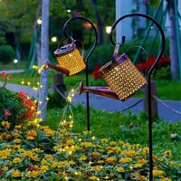 Încărcați imaginea în vizualizatorul Galeriei, Lampa solara decorativa tip stropitoare – LED cu efect cascada, pentru gradina si terasa din ABS si metal
