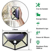 Încărcați imaginea în vizualizatorul Galeriei, Set 5 Lămpi solare cu senzor de miscare, 100 LED
