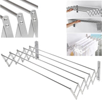 Încărcați imaginea în vizualizatorul Galeriei, Uscator retractabil din aluminiu, cu prindere in perete, 70 cm
