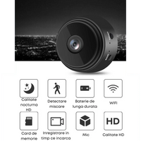 Încărcați imaginea în vizualizatorul Galeriei, Set 2 x Camera video Wi-Fi 1080p HD, NightVision, Senzor de miscare + 2 x Card 32GB CADOU
