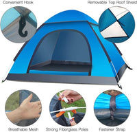 Încărcați imaginea în vizualizatorul Galeriei, Cort camping, impermeabil, protectie UV, 2 usi
