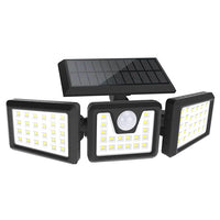 Încărcați imaginea în vizualizatorul Galeriei, Lampa solara cu 3 panouri rotative, detectie miscare, acumulator incorporat
