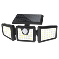 Încărcați imaginea în vizualizatorul Galeriei, Lampa solara cu 3 panouri rotative, detectie miscare, acumulator incorporat
