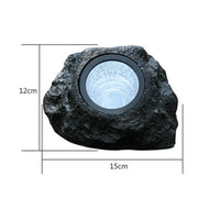 Încărcați imaginea în vizualizatorul Galeriei, Lampa Solara LED Imitatie Piatra, Lumina Puternica 4 LED-uri Alb Rece, Dimensiuni 15x12x10 cm, Gri

