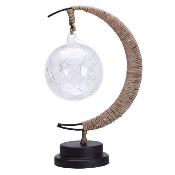 Decoratiune luminoasa luna cu glob