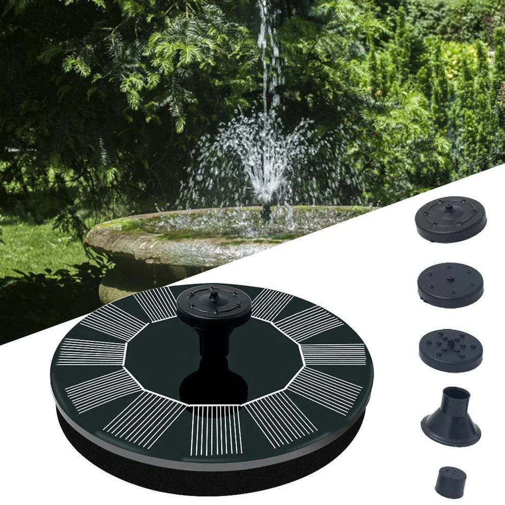 1+1 CADOU Fantana Arteziana Solara Pentru Gradina, Panou Solar Incorporat, 4 Moduri De Pulvelizare