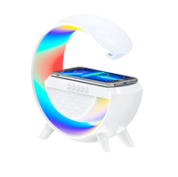 Încărcați imaginea în vizualizatorul Galeriei, Lampa Smart LED RGB si Incarcator Wireless 15W, Lumini Ambientale, Sincronizare muzicala, Difuzore 3W, Bluetooth
