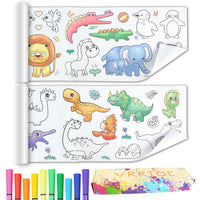 Încărcați imaginea în vizualizatorul Galeriei, Set 2 bucăți 3 metri rolă de hârtie personalizată pentru colorat – desene și schițe pentru copii
