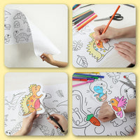 Încărcați imaginea în vizualizatorul Galeriei, Set 2 bucăți 3 metri rolă de hârtie personalizată pentru colorat – desene și schițe pentru copii
