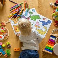Încărcați imaginea în vizualizatorul Galeriei, Set 2 bucăți 3 metri rolă de hârtie personalizată pentru colorat – desene și schițe pentru copii
