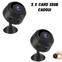 Încărcați imaginea în vizualizatorul Galeriei, Set 2 x Camera video Wi-Fi 1080p HD, NightVision, Senzor de miscare + 2 x Card 32GB CADOU
