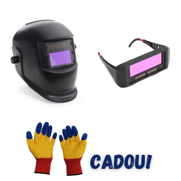 Kit de sudură: Mască cu întunecare automată + Ochelari de protecție LCD + Mănuși de protecție gratuite