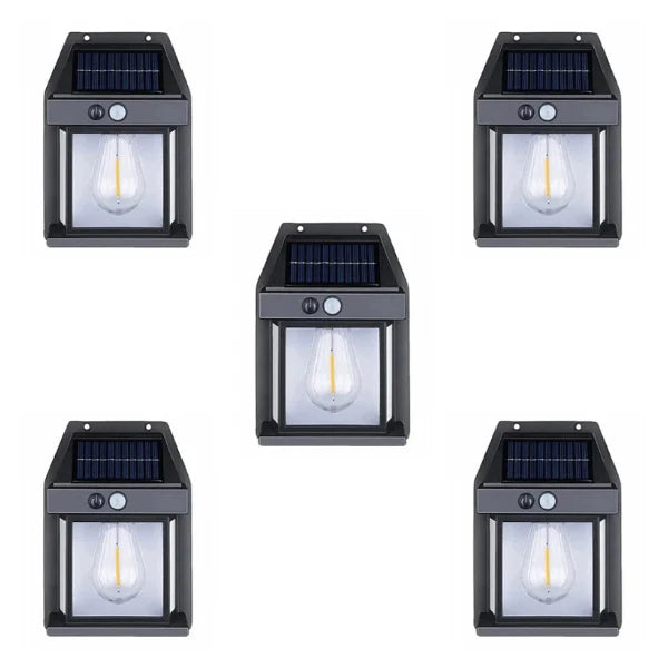 Set 5 Lampi solare de perete cu senzor de miscare Led IP65 3W 3.7v