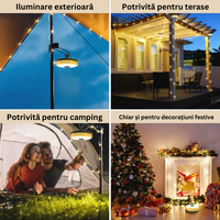 Încărcați imaginea în vizualizatorul Galeriei, Bandă Luminoasă LED 10M pentru Camping, Rezistentă la Apă, cu Moduri de Iluminare și Conectare USB
