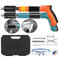 Încărcați imaginea în vizualizatorul Galeriei, Kit Pistol Manual Pentru Fixarea Cuielor Pe Perete / Nituri, Lungime 30 cm, Calibru 7.3 cm, Pneumatic, Accesorii, Ochelari De Protectie, Cutie Transport, Albastru + 50 cuie incluse
