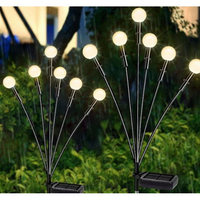 Încărcați imaginea în vizualizatorul Galeriei, Set 2 x Lampa solara LED Alb Cald, 6 bulbi, decoratiune gradina

