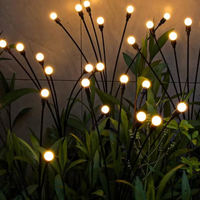 Încărcați imaginea în vizualizatorul Galeriei, Set 2 x Lampa solara LED Alb Cald, 6 bulbi, decoratiune gradina
