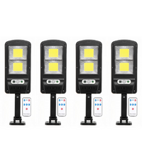 Încărcați imaginea în vizualizatorul Galeriei, Set 4 Lampi cu incarcare solara, 108 LED-uri COB, senzor de miscare si telecomanda
