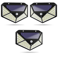 Încărcați imaginea în vizualizatorul Galeriei, Set 3 x Lampa 100 LED cu panou solar, senzor de miscare
