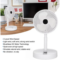 Încărcați imaginea în vizualizatorul Galeriei, Ventilator portabil de masa cu incarcare prin USB cu 3 Trepte de viteza Alb
