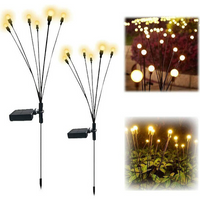 Încărcați imaginea în vizualizatorul Galeriei, Set 2 x Lampa solara LED Alb Cald, 6 bulbi, decoratiune gradina
