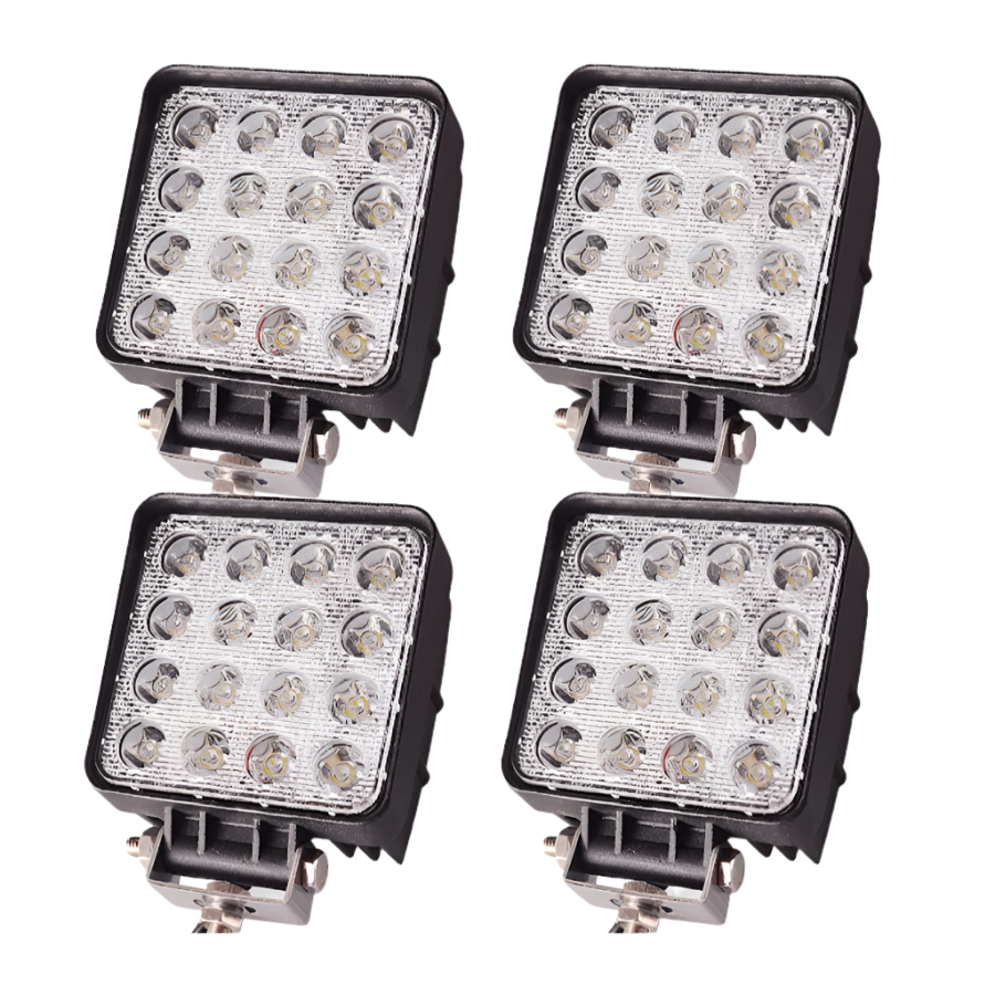 Set 4 proiectoare 16 LED 48W auto IP 67