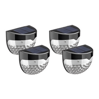 Încărcați imaginea în vizualizatorul Galeriei, Set 4 x Lampa solara exterior, 6 LED, senzor, lumina rece, Negru
