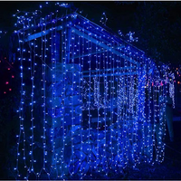 Încărcați imaginea în vizualizatorul Galeriei, Instalatie 3 x 2.8 M, ploaie de lumini, 8 jocuri, 400 LED, Albastru
