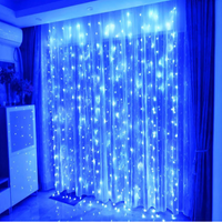 Încărcați imaginea în vizualizatorul Galeriei, Instalatie 3 x 2.8 M, ploaie de lumini, 8 jocuri, 400 LED, Albastru
