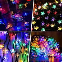Încărcați imaginea în vizualizatorul Galeriei, Instalatie solara 50 LED, ghirlanda luminoasa cu flori multicolor
