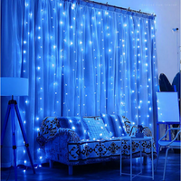 Încărcați imaginea în vizualizatorul Galeriei, Instalatie 3 x 2.8 M, ploaie de lumini, 8 jocuri, 400 LED, Albastru
