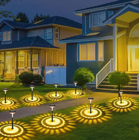 Încărcați imaginea în vizualizatorul Galeriei, Set 2 lampi solare LED RGB, 2 moduri de lumina, IP65
