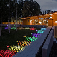 Încărcați imaginea în vizualizatorul Galeriei, Set 2 lampi solare LED RGB, 2 moduri de lumina, IP65
