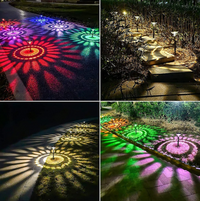 Încărcați imaginea în vizualizatorul Galeriei, Set 2 lampi solare LED RGB, 2 moduri de lumina, IP65
