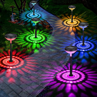 Încărcați imaginea în vizualizatorul Galeriei, Set 2 lampi solare LED RGB, 2 moduri de lumina, IP65

