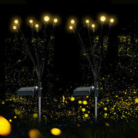 Încărcați imaginea în vizualizatorul Galeriei, Set 2 x Lampa solara LED Alb Cald, 6 bulbi, decoratiune gradina

