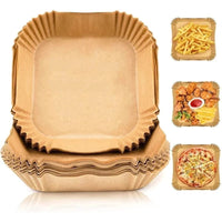 Încărcați imaginea în vizualizatorul Galeriei, Set 100 + 100 CADOU Hartii de copt patrata pentru friteuza si tava, unica folosinta
