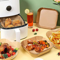 Încărcați imaginea în vizualizatorul Galeriei, Set 100 + 100 CADOU Hartii de copt patrata pentru friteuza si tava, unica folosinta
