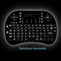 Încărcați imaginea în vizualizatorul Galeriei, Mini tastatura wireless, cu touchpad, iluminata LED pentru PC, Laptop, Tableta, Xbox, Smart TV, Play Station, Raza 10m
