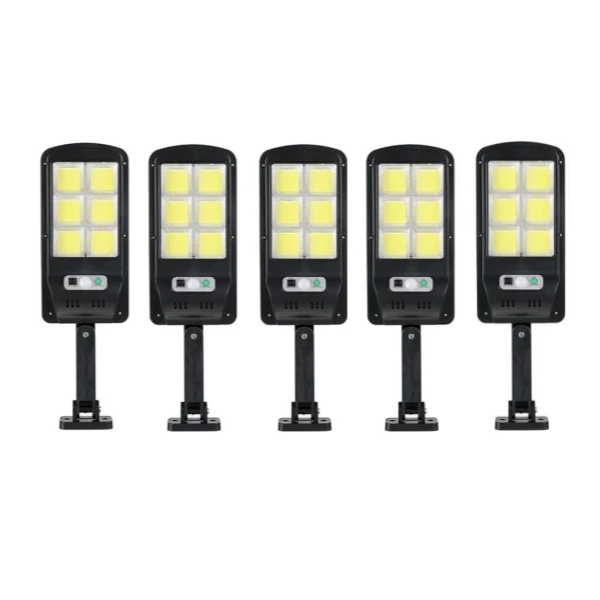Set 5 X Proiector solar 6 celule, 30W, cu senzor de miscare, sistem prindere inclus
