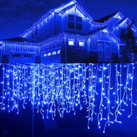Încărcați imaginea în vizualizatorul Galeriei, Instalație de Crăciun, franjuri cu led tip țurțuri, exterior, 20 metri, 500 LED-uri, interconectabila
