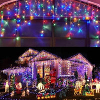 Încărcați imaginea în vizualizatorul Galeriei, Instalație de Crăciun, franjuri cu led tip țurțuri, exterior, 20 metri, 500 LED-uri, interconectabila
