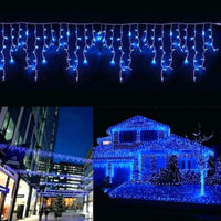 Încărcați imaginea în vizualizatorul Galeriei, Instalație de Crăciun, franjuri cu led tip țurțuri, exterior, 20 metri, 500 LED-uri, interconectabila
