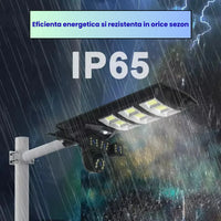 Încărcați imaginea în vizualizatorul Galeriei, Lampa Solara cu Camera Supraveghere 450W, IP65, Detectie Miscare, Panou Solar Integrat, Monitorizare 24/7, Control Telefon, Rotatie 360°
