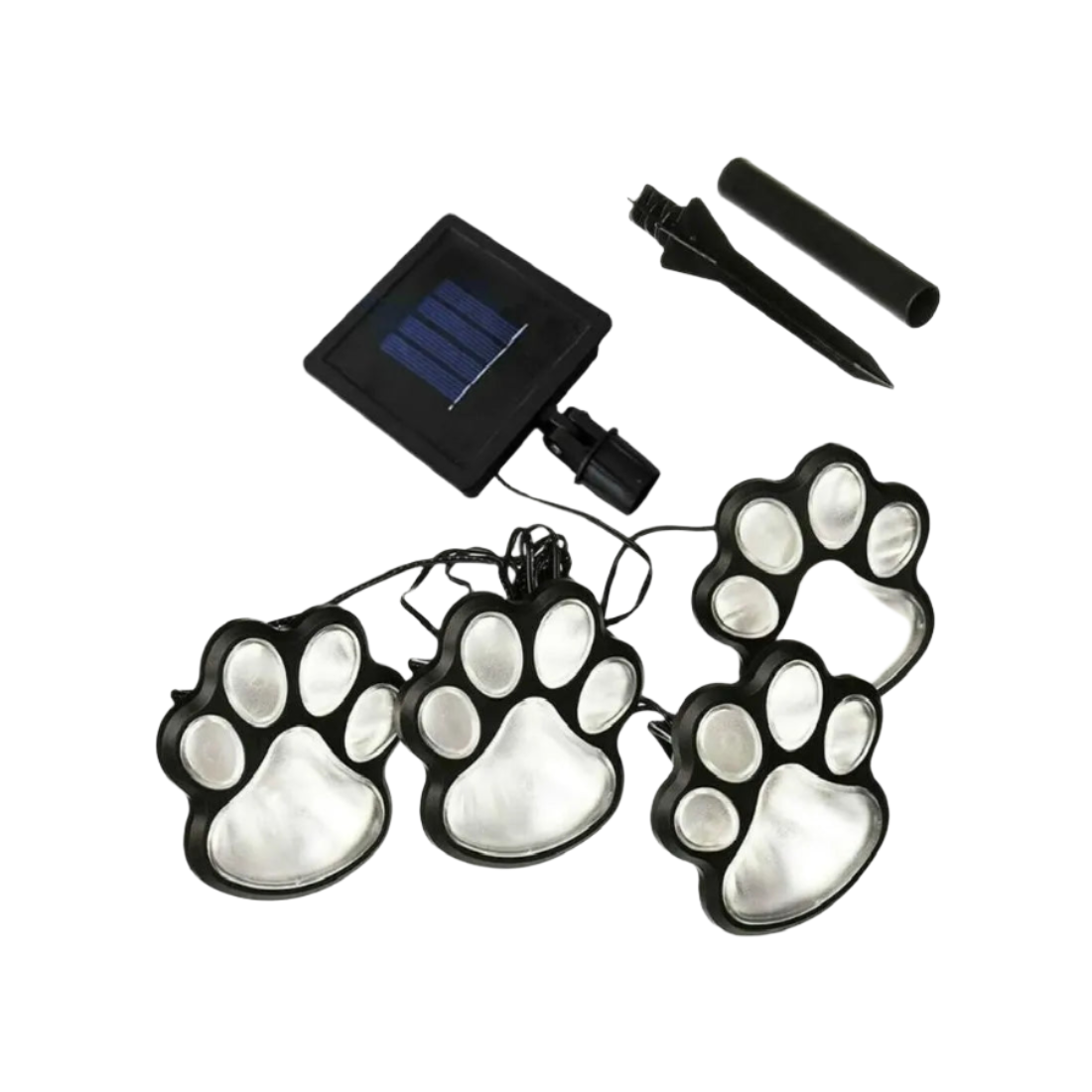 Set 4 Lampi Solare Paw Print Light